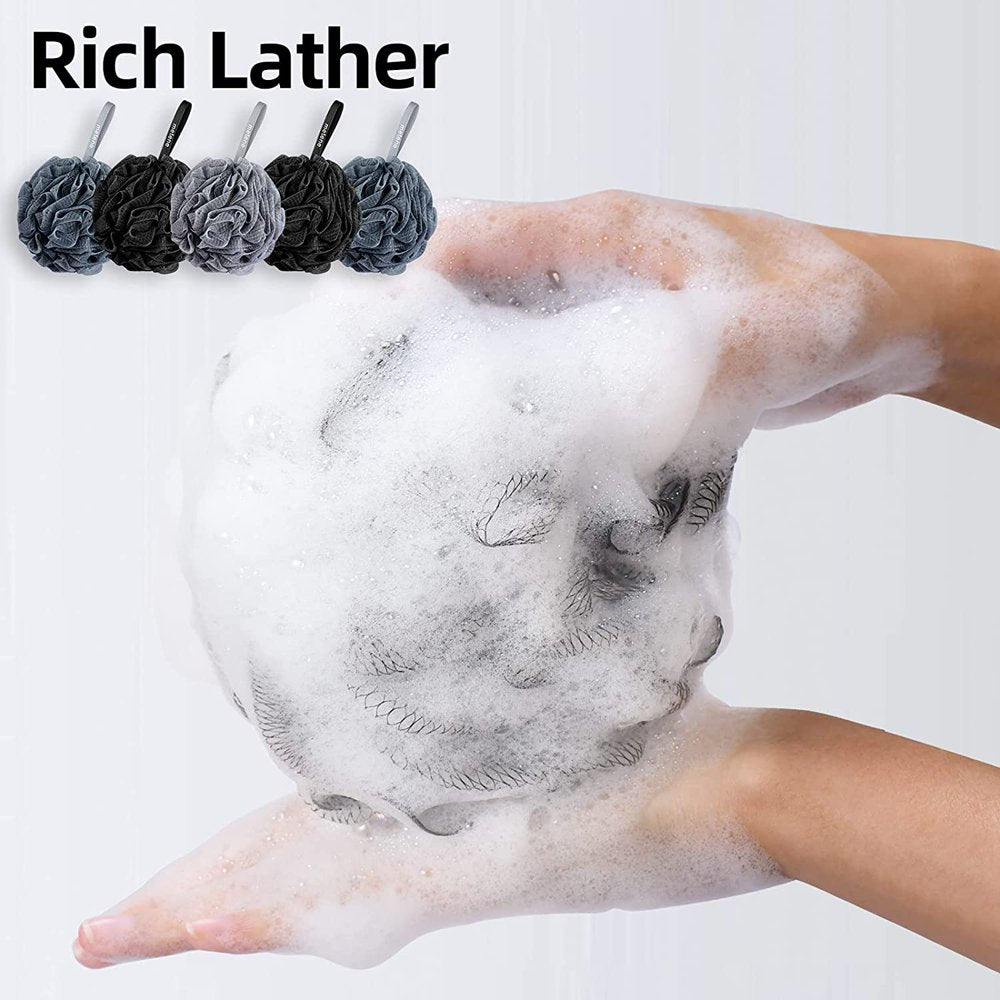  5 Pack,Body Wash Scrubber Exfoliator Loofa,Men Women Bathing Accessorie