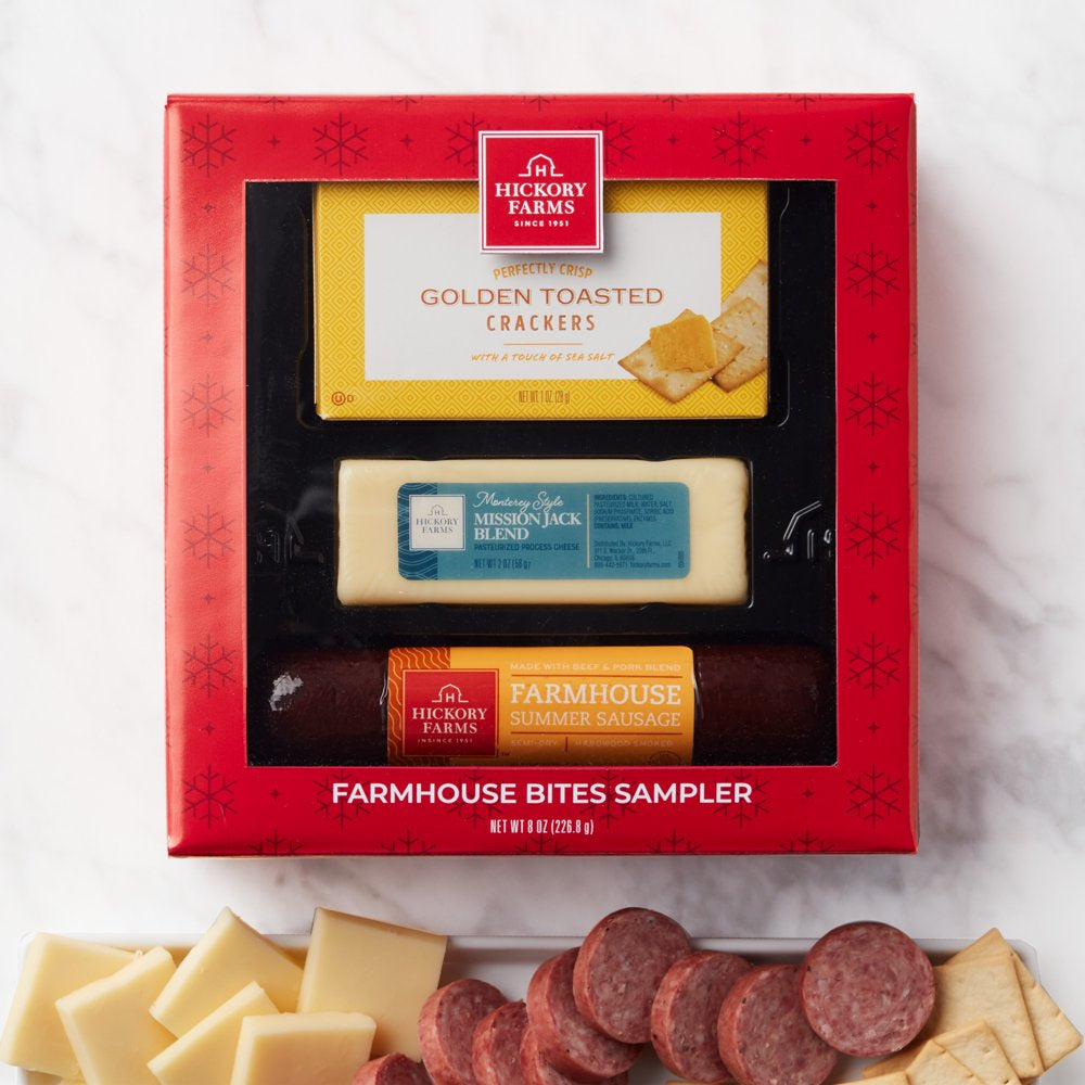 Hickory Farms Holiday Farmhouse Bites Sampler Gift 8 oz - 3 Pieces