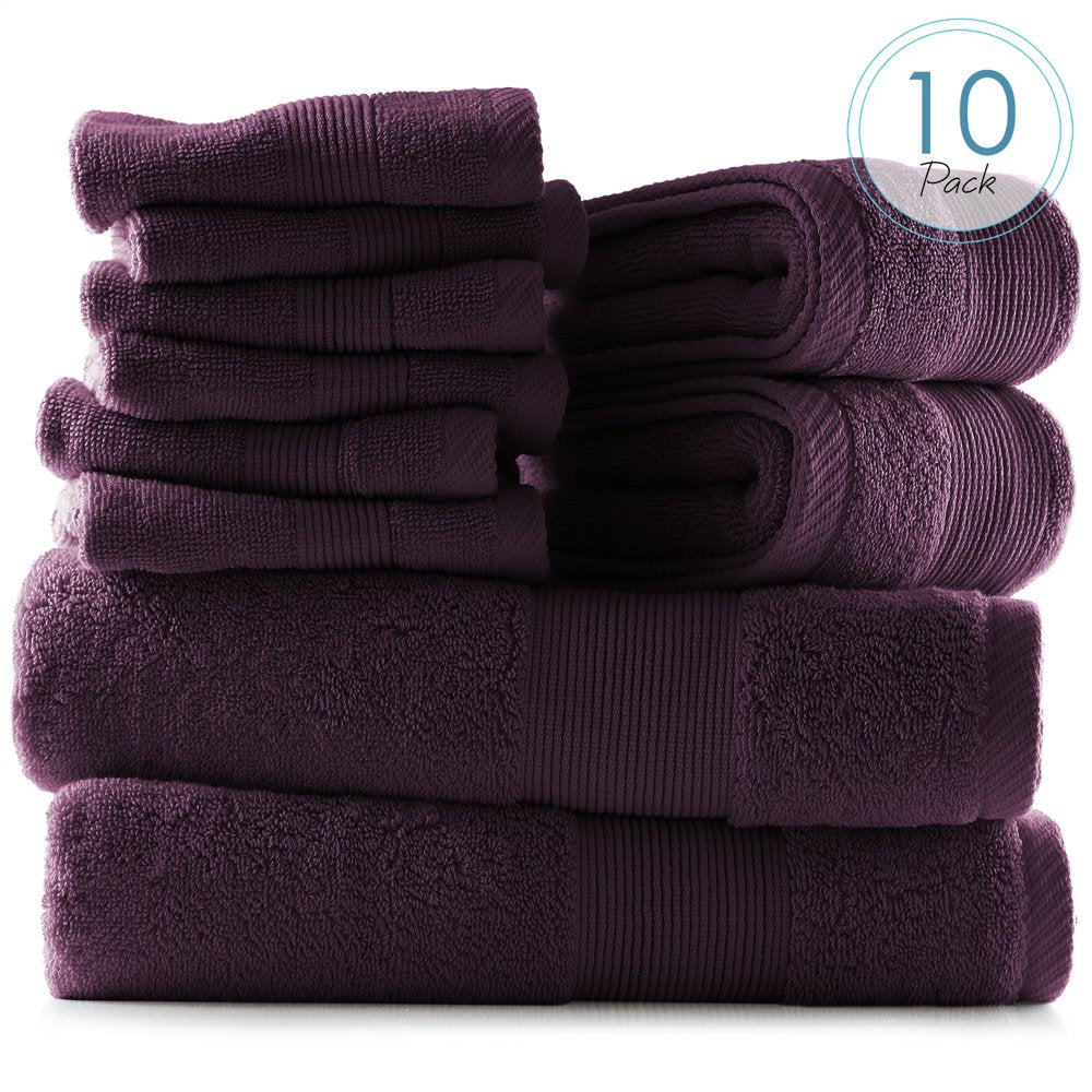  Bath Towel Collection, 100% Cotton Luxury Set of 12 Multipurpose Wash Cloths - Cream