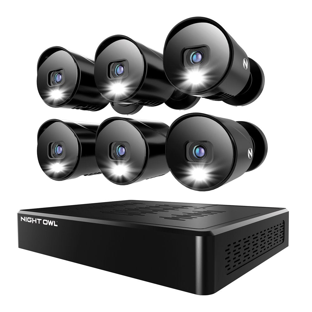 Night Owl 12 Channel DVR Security System with 6 Wired 1080p HD Spotlight Cameras and 1TB Pre-Installed Hard Drive, Black