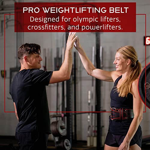 Dark Iron Fitness Weight Lifting Belt for Men & Women - 100% Leather Gym Belts for Weightlifting, Powerlifting, Strength Training, Squat or Deadlift Workout up to 600 Lbs