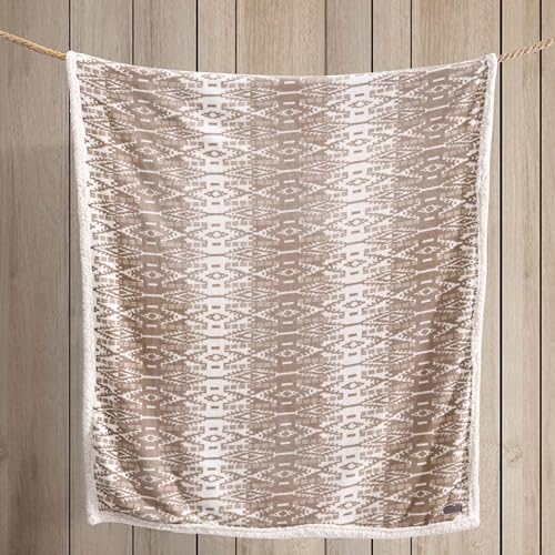 Eddie Bauer Ultra-Plush Collection Throw Blanket-Reversible Sherpa Fleece Cover, Soft & Cozy, Perfect for Bed or Couch, San Juan Oyster