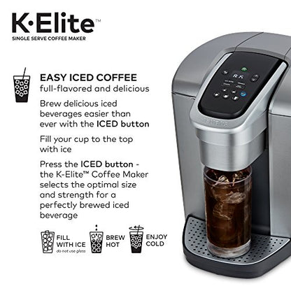 Keurig K-Elite Single-Serve K-Cup Pod Coffee Maker, Brushed Silver