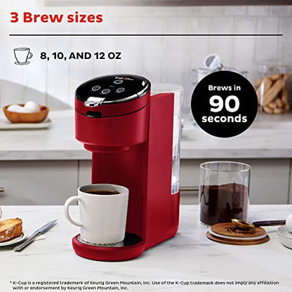 Instant Solo Single Serve Coffee Maker, From the Makers of Pot, K-Cup Pod Compatible Brewer, Includes Reusable & Bold Setting, Brew 8 to 12oz., 40oz. Water Reservoir, Red