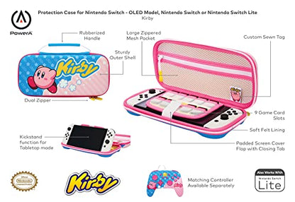 PowerA Protection Case for Nintendo Switch - OLED Model, Nintendo Switch and Nintendo Switch Lite - Kirby, Protective Case, Gaming Case, Console Case, Accessories, Storage, Officially licensed