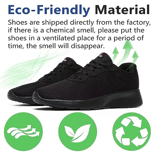 MAIITRIP Mens Walking Shoes,Ultra Lightweight Breathable Tennis Running Shoes Mesh Non-Slip Casual Comfortable Fashion Sneakers Work Gym Workout Athletic Sport Cuhioning Trainers Black Size 10.5