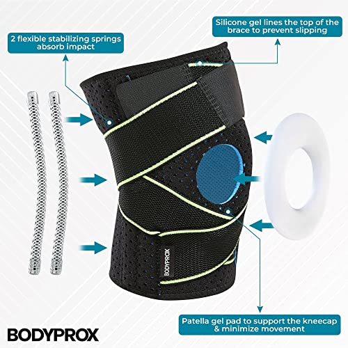 Bodyprox Knee Brace with Side Stabilizers & Patella Gel Pads for Knee Support (Extra Large)