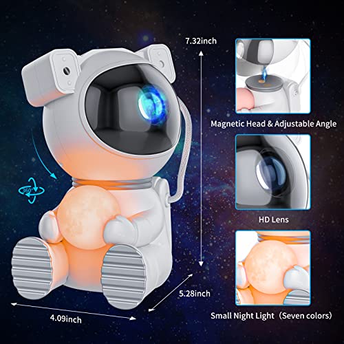 Cayclay Astronaut Light Projector, Galaxy Projector for Bedroom, Star Projector with Moon Lamp, LED Nebula Night Light for Kids, Christmas Gift, Room Decor, Party