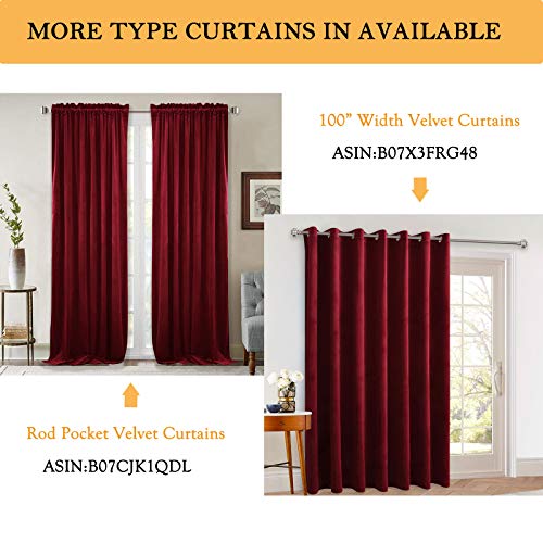 StangH Theater Velvet Curtains Red - Winter Season Decor Soft Thick Velvet Drapes Sunlight Dimming Privacy Protect Panels for Master Bedroom/Halloween, 52 x 84 inches, 2 Panels