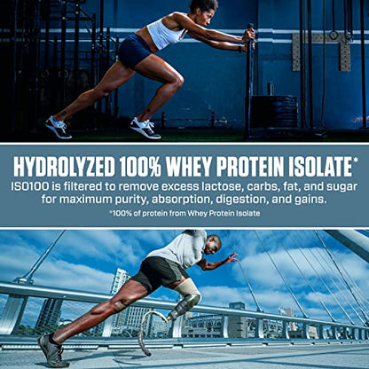 Dymatize ISO100 Hydrolyzed Protein Powder, 100% Whey Isolate Protein, 25g of Protein, 5.5g BCAAs, Gluten Free, Fast Absorbing, Easy Digesting, Gourmet Chocolate, 3 Pound