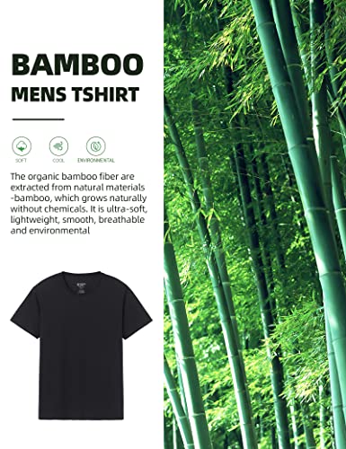 Pioneer Camp Mens Bamboo T Shirt Ultra Soft White Plain Tshirts Shirts for Men Cooling Crew Neck Casual Basic Tee Shirt