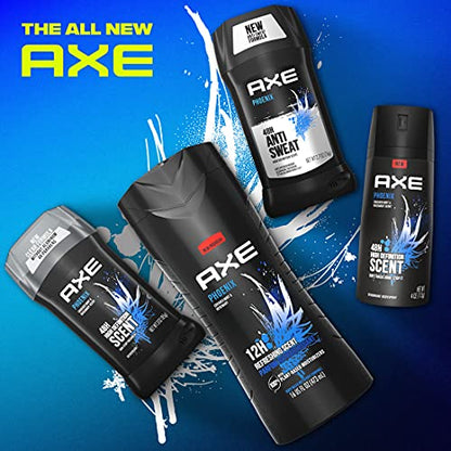 AXE Antiperspirant Deodorant for Men Phoenix 4PK 48H Sweat & Odor Protection for Long Lasting Freshness, Crushed Mint & Rosemary Men's Deodorant 2.7 Ounce (Pack of 4)