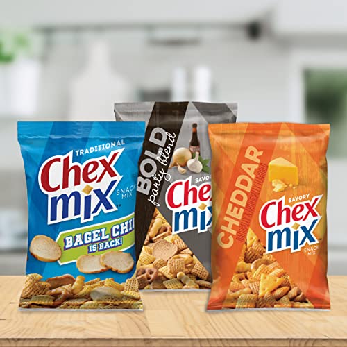 Chex Mix Snack Mix, Traditional, Savory Snack Bag, 8.75 oz