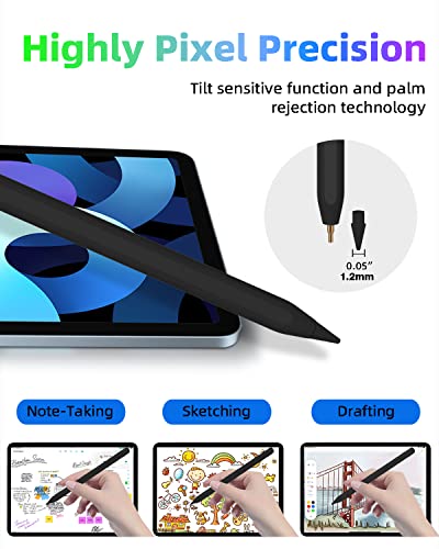 iPad Pencil 2nd Generation with Magnetic Wireless Charging,Stylus Pen for iPad,Same as Apple Pencil 2nd Generation,Compatible with iPad Pro 11 in 1/2/3/4,iPad Pro 12.9in 3/4/5/6,iPad Air 4/5,iPad Mini