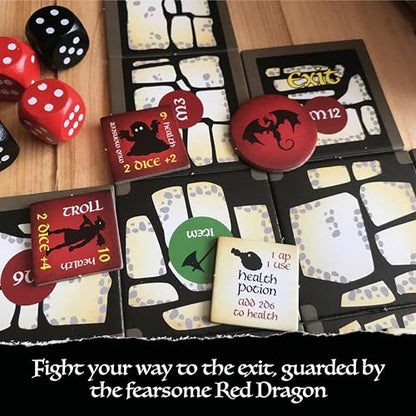 Bag of Dungeon - DARE YOU ENTER THE DRAGON'S LAIR? - A family fantasy adventure board game for 1-4 players ages 7 and up