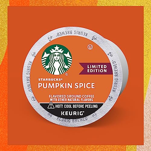 Starbucks K-Cup Coffee Pods, Pumpkin Spice Naturally Flavored Coffee for Keurig Brewers, 100% Arabica, Limited Edition, 1 Box (32 Pods)