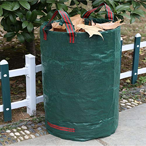 80 Gallons Reusable Garden Waste Bags - 4 Pack Reusable Lawn Bags (H33, D26 inches) Garden Bag Landscaping Bags Yard Bags Heavy Duty | Yard Waste Container Leaf Bags for Gardening Lawn Pool Waste Bin