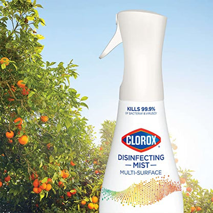 Clorox Disinfecting Mist, Multisurface Cleaner, Lemon and Orange Blossom, Sanitizing Spray & Refill, 16 Ounces(Pack of 2)