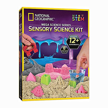 NATIONAL GEOGRAPHIC Sensory Science Kit - Mega Science Kit, Includes Sensory Play Sand for Kids, Slime, Putty, and Other Projects, Slime Kit for Boys and Girls, Stress Relief Toy (Amazon Exclusive)