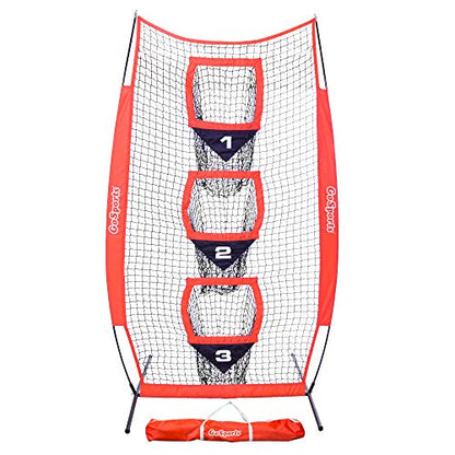 GoSports 8 ft x 4 ft Football Training Vertical Target Net - Improve QB Throwing Accuracy - Includes Bow Type Frame and Portable Carry Case