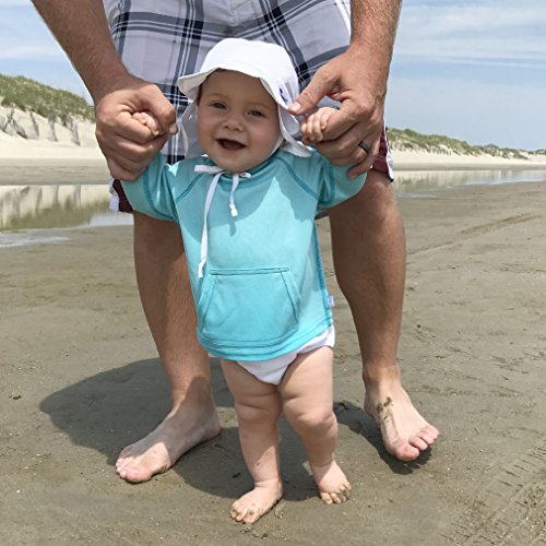 i play. Baby Flap Sun Protection Swim Hat, White, 9-18 Months