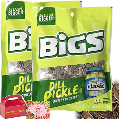 BIGS Sunflower Seeds | Keto Friendly Low Carb On The Go Snack | USA Roasted - Do Flavor Bigger (Vlasic Dill Pickle Spears Sunflower Seed - 2 Bags)