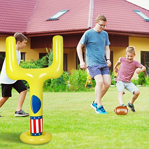 Inflatable Jumbo Football Set Inflatable Football Goal with Ball Football Target Football Goal Post Football Accessories Outdoor Sport Football Toys for Practice and Outdoor Fun