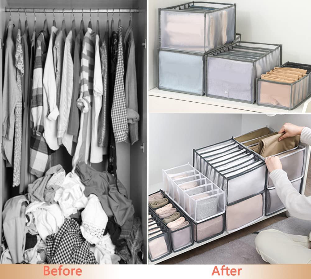 6PCS Closet Organizers and Storage, Clothes Organizers Storage Foldable for Organizing Shirt Bras Panties Socks Trouser