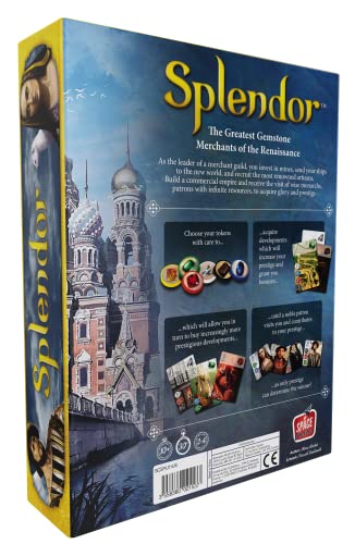 Splendor Board Game (Base Game) - Strategy Game for Kids and Adults, Fun Family Game Night Entertainment, Ages 10+, 2-4 Players, 30-Minute Playtime, Made by Space Cowboys