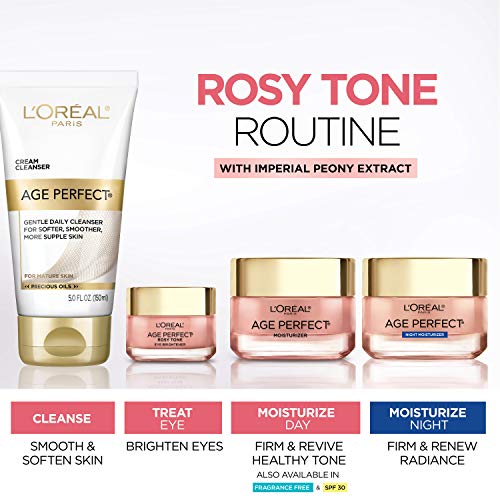 L'Oreal Paris Age Perfect Rosy Tone Anti-Aging Face Moisturizer, Renew & Revive Healthy Tone, Fragrance Free, 1.7 oz