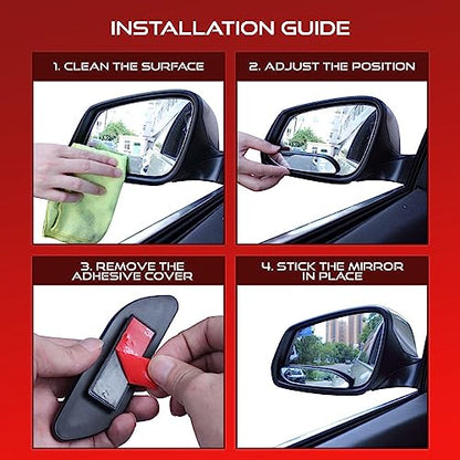 Utopicar Blind Spot Car Mirror - Convex Blindspot Mirrors for 3x Larger Image, Engineered Design for Side Mirror (Blindspot), Frameless Car Blind Spot Mirror - Rear View Blind Spot Mirrors (2 Pack)