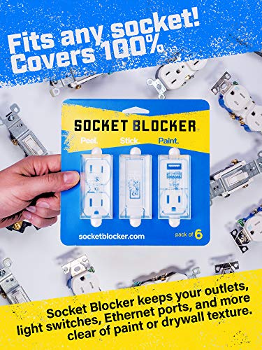 Socket Blocker – The Smarter Outlet Cover for Drywall & Painting – Better Than Tape for Remodeling & DIY Projects - 30 Pack