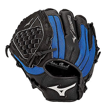 Mizuno GPP1050Y3RY Prospect Series PowerClose Baseball Gloves, 10.5", Left Hand Throw, Black/Royal Tartan Flex Web