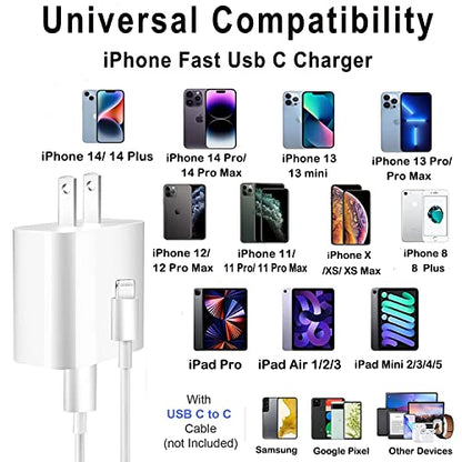 iPhone Charger Fast Charging,【Apple MFi Certified】2Pack Type C Fast Apple Charger Block Adapter 6FT USB-C to Lightning Cable for iPhone 14/13/13 Pro/12/12 Pro/12 Pro Max/11/Xs Max/XR/X/SE,iPad,AirPods