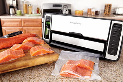 FoodSaver 5800 Series Vacuum Sealer Machine, 2-In-1 Automatic Bag-Making Vacuum Sealing System with Handheld Vacuum Sealer for Airtight Food Storage and Sous Vide, FS5860, Silver