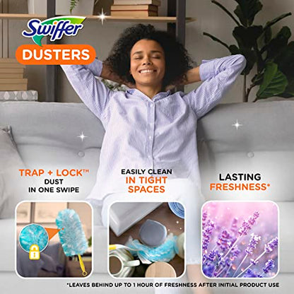 Swiffer Dusters, Ceiling Fan Duster, Multi Surface Refills with Febreze Lavender, 18 Count