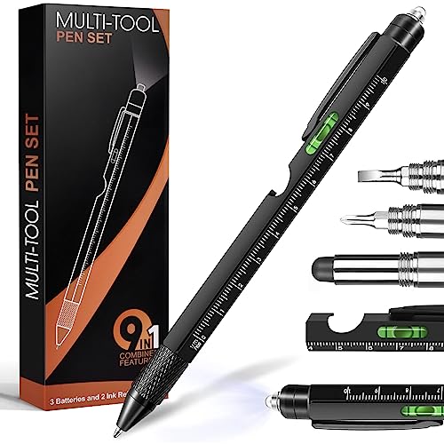 Gifts for Men, Dad Gifts from Daughter Son, 9 in 1 Multi Tool Pen, Cool Gadgets for Men, Birthday Gifts for Men Boyfriend Him, Valentines Day Christmas Stocking Stuffers for Men Husband Grandpa