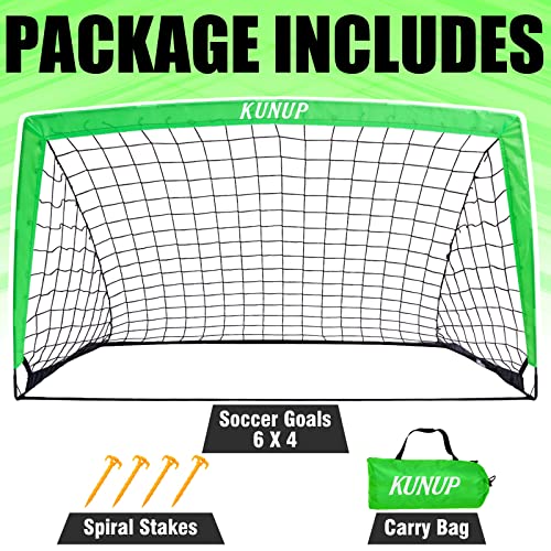 Kunup Kid Soccer Goal for Backyard 5x3FT 6x4FT 9x5FT Large Portable Soccer Net for Backyard Folding Soccer Goal Practice Net with Carrying Bag for Outdoor Indoor