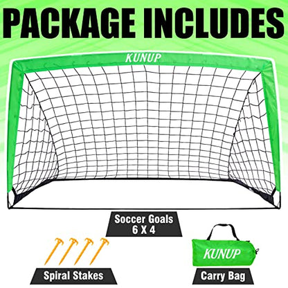 Kunup Kid Soccer Goal for Backyard 5x3FT 6x4FT 9x5FT Large Portable Soccer Net for Backyard Folding Soccer Goal Practice Net with Carrying Bag for Outdoor Indoor