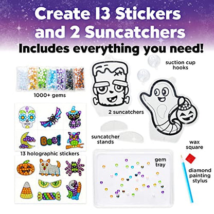 Creativity for Kids Big Gem Diamond Painting Kit - Halloween Stickers and Suncatchers, Halloween Crafts for Kids Ages 6-8+, Diamond Art for Kids