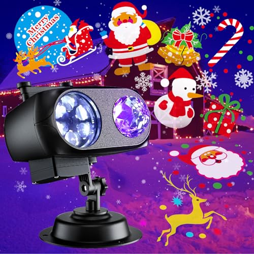 Brighter Christmas Decorations Projector Lights Outdoor 2023 Upgrade, Display 8 Patterns at a Time, 8 Themes Holiday Projector Light Show Outdoor