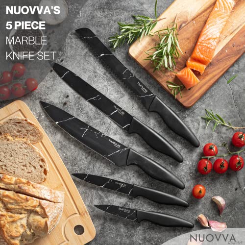 nuovva Sharp Tomato Knives Set - Kitchen Knife set - Marble Knives