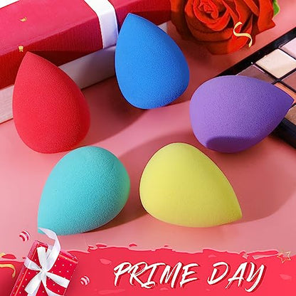 BEAKEY 5 Pcs Makeup Sponges Set, Foundation Blending Paw Paw Sponge, Latex Free Beauty Sponges Flawless for Liquid, Cream, and Powder, Boun Boun Sponges, Multi-colored Makeup Sponges