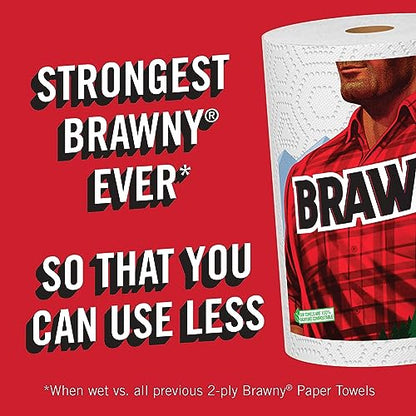 Brawny® Tear-A-Square® Paper Towels, 2 Double Rolls = 4 Regular Rolls