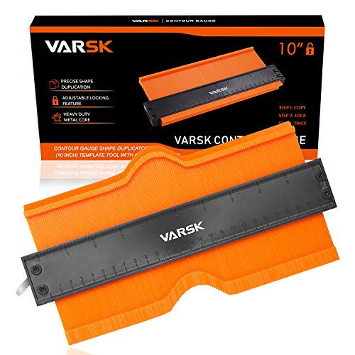 VARSK Contour Gauge Tool with Lock 10 inch - Shape Duplicator Profile Super Gauge Tool - Birthday Gifts for Men Dad Husband, Woodworking Gadgets Tool for DIY Carpentry Flooring Handyman