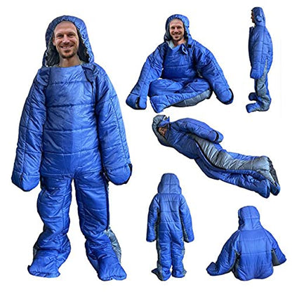 Gaorui Mummy Sleeping Bag Humanoid Sleeping Bag Outdoor Camping Sleeping Bag Winter Indoor Outdoor Portable Ultralight Warm Adult Windproof Sleeping Bag (Blue2#, M)