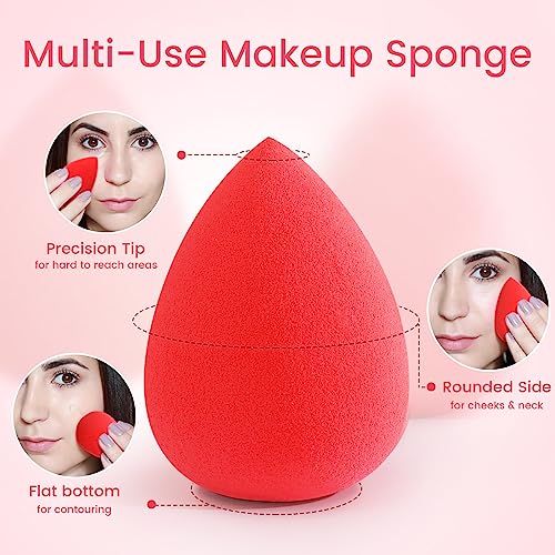 BEAKEY 5 Pcs Makeup Sponges Set, Foundation Blending Paw Paw Sponge, Latex Free Beauty Sponges Flawless for Liquid, Cream, and Powder, Boun Boun Sponges, Multi-colored Makeup Sponges