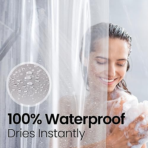 LiBa Bathroom Shower Curtain Liner - Waterproof Plastic Shower Curtain Premium PEVA Non-Toxic Shower Liner with Rust Proof Grommets Clear 8G Heavy Duty Bathroom Accessories 72x72