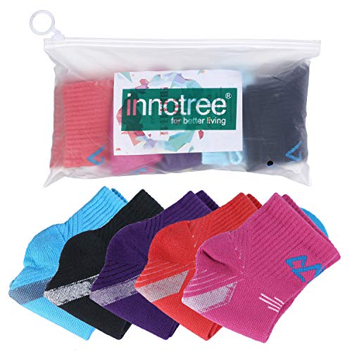 innotree 5 Pack Women's Cushioned Hiking Walking Running Socks, Quarter Ankle Socks