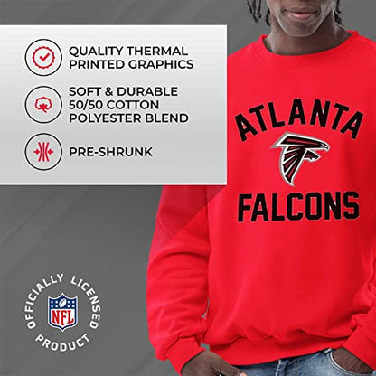 Team Fan Apparel NFL Adult Gameday Football Crewneck Sweatshirt - Cotton Blend - Stay Warm, Comfortable & Stylish on Game Day (Atlanta Falcons - Red, Adult XX-Large)